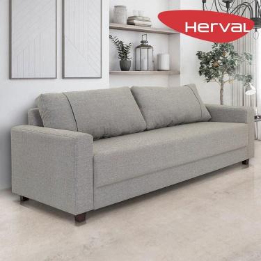 Imagem de Sofá 4 Lugares Herval Clean Linho Cinza, 230 cm