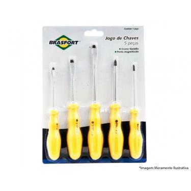 Imagem de Chave Fenda/Phillips Jogo 5Pcs Cr Vanadium Blister