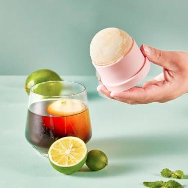 Imagem de Molde de bola de gelo para uísque, fabricante de esferas grandes para bebidas e coquetéis gelados, molde de silicone reutilizável para fazer bolas de gelo transparentes, ideal para presentes