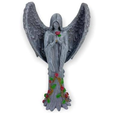 Imagem de Castiçal Anjo Negro Fêmea Ou Macho Resina 25Cm-Selecione Cor