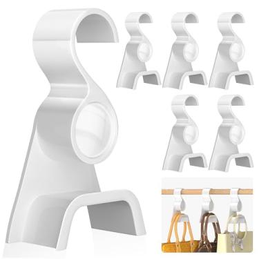 Imagem de Cabide de bolsa para armário, 6 peças, novo gancho de bolsa de acrílico de luxo, ganchos organizadores de bolsa para pendurar bolsas e bolsas, protegendo Famitree forma da bolsa e espaço de