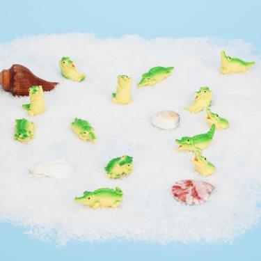 Imagem de 16 mini crocodilos de resina, mini jacaré fofos, bonecos de resina em miniatura de animais, répteis, estatuetas de crocodilo em miniatura para jardim, decoração de casa, acessórios faça você mesmo