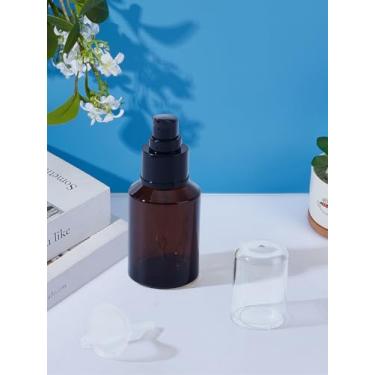 Imagem de 1 conjunto de frascos de spray de vidro, frascos de liqiud de vidro fosco recarregáveis de 60 ml para óleo de limpeza facial, xampu, gel de banho, marrom coco