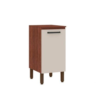 Imagem de Balcão De Cozinha 1 Porta 0,40 Cm Com Tampo Ametista Kits Parana Nogueira Off White-tpnogueira