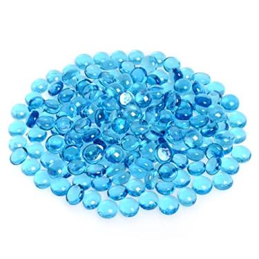 Imagem de KINGOU Pedras de vidro plano para enchimento de vaso, divisor de mesa, jogos, Aqua Blue, Mini