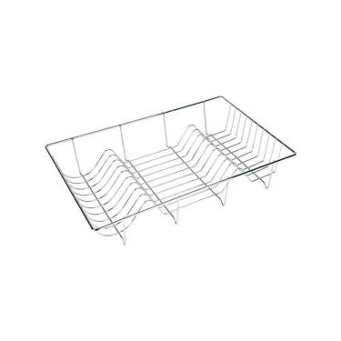 Imagem de Escorredor De Louça Ferro Aramado Cromado 18 Pratos