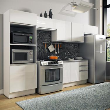 Imagem de Cozinha Completa Acordes Glamy Branco Armário Balcão Madesa