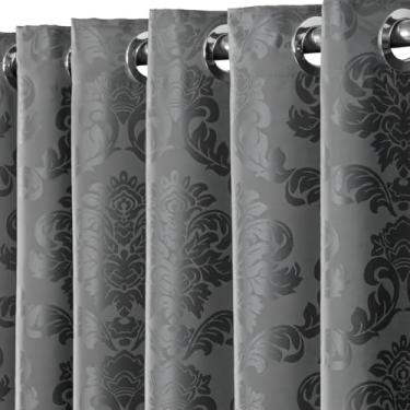 Imagem de Cortina Semi Blackout Jacquard 2,00x1,80 Janela Sala E Quarto Varão Simples (cinza)