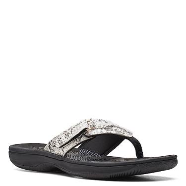 Imagem de Clarks Brisa feminina Sea, Cobra sintética preta/branca, 11
