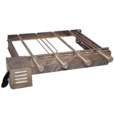 Imagem de Kit Giratório Baixo Para Churrasqueira Em Inox 06 Espetos - Santa Edwi