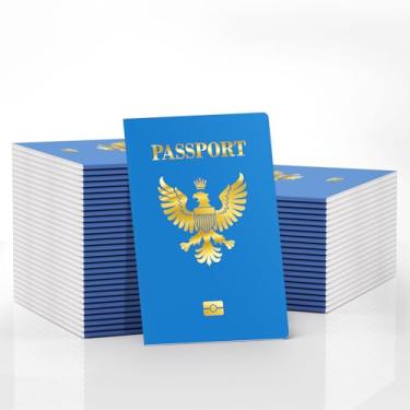 Imagem de WAHXIAOSW Kids Passport – Passport Notebooks for Pretend Travel, Party Supplies, School Projects, Travel-Themed Events (50, blue)
