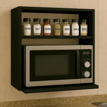 Imagem de Suporte de Microondas Forno Elétrico para Cozinha com Nicho Organizado