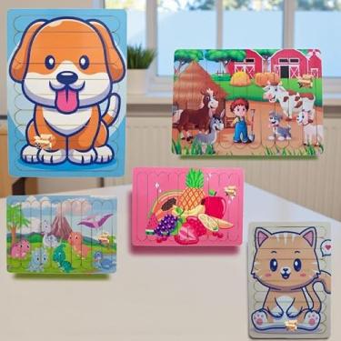 Imagem de Brinquedo Pedagógico Em Madeira Quebra Cabeça Montessori Infantil Baby (Kit 05 QC Baby)