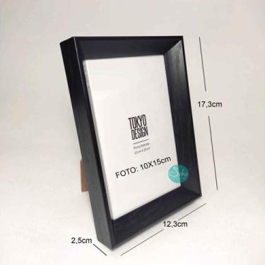 Imagem de Porta Retrato Basic Tokyo Design Moldura MDF 10x15cm, Preto