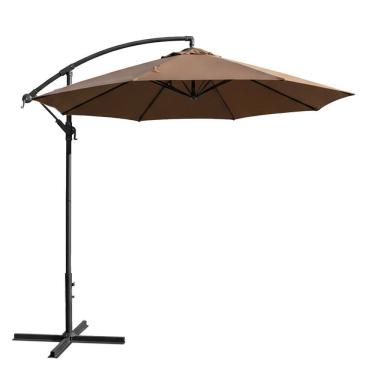 Imagem de Ombrelone Lateral Suspenso 3m Guarda Sol Piscina Jardim Kauai Marrom - AMZ