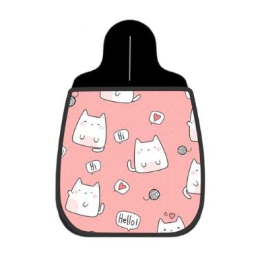 Imagem de Lixeira De Carro Organizador Gatinhos Kawaii Rosa Mensagens Balões