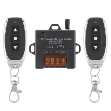 Imagem de ZVKV DC 5V-48V 10A Interruptor de controle remoto reverso para frente controlador de atuador linear guincho solenoide relé contator, interruptor de ré para frente