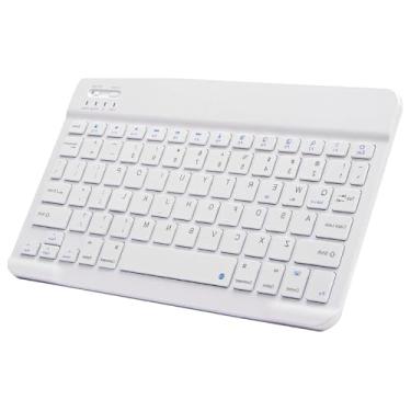 Imagem de SilentKeys Pro™ Mini Teclado Bluetooth 10” Ultrafino – Sem Fio, Portátil, Silencioso e Recarregável p/Tablets, Smartphones, Notbooks, PCs, Smart TVs (branco)