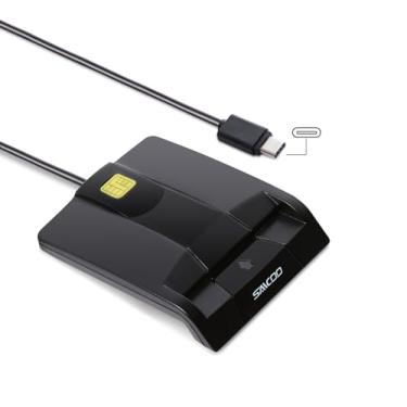 Imagem de SAICOO Leitor de cartão inteligente tipo C DOD militar USB-C leitor de cartão CAC de acesso comum, compatível com Windows (32/64bit) XP/Vista/7/8/10, Mac OS X