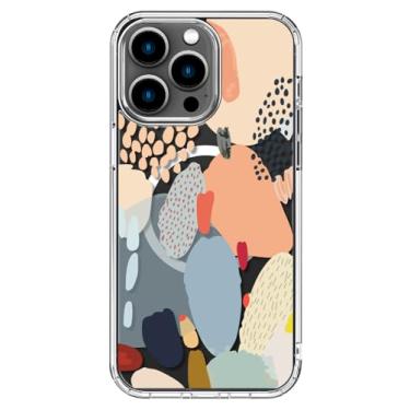 Imagem de ICEDIO Capa para iPhone 16 Pro com protetor de tela - compatível com carregamento sem fio, proteção aprimorada da câmera, capa transparente com design floral moderno para mulheres - Cacto com pintura