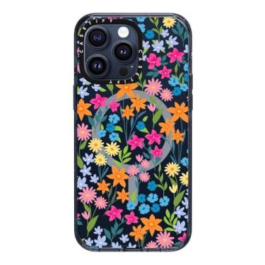 Imagem de CASETiFY Capa Impact para iPhone 15 Pro Max [4X testado contra quedas de grau militar/proteção contra quedas de 2,5 m/compatível com Magsafe] - impressões de flores - flores brilhantes da primavera - azul clássico