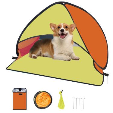 Imagem de Barraca de praia para cachorro, sombra para animais de estimação, portátil, mini abrigos de sol, dossel para acampamento, ao ar livre, caminhadas, piquenique, à prova de vento, à prova de vento, com