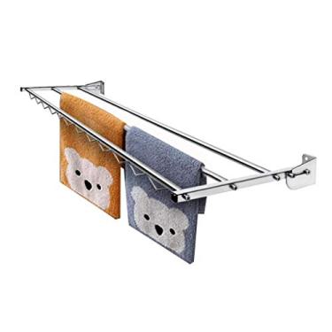 Imagem de EESCZVGBDX Suporte de lavanderia, montado na parede, arejador de roupas, cavalo, interior, aço inoxidável, arejador, varanda, sapateira, dobrável, sapato, secador, peitoril da janela, ar de roupas