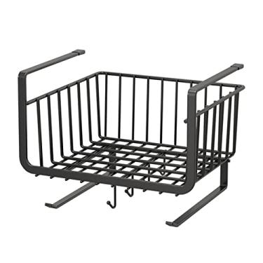 Imagem de Yosoo Armário de Cozinha Com Ganchos, Aço Carbono Resistente, Cesta de Armazenamento Sob a Prateleira, Perfeito para Organizar Cozinha, Despensa, Escritório (1)