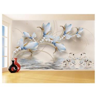 Imagem de Papel De Parede 3D Floral Textura Sala Flores 3,5M Xfl288 - Você Decor