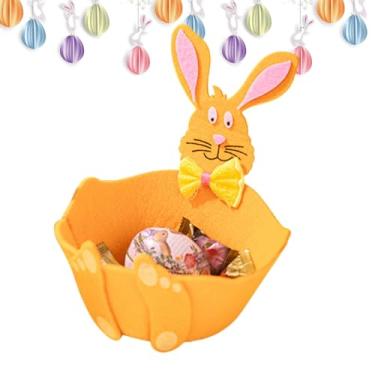 Imagem de Cesta de coelho da Páscoa - Cesta de feltro para doces, caixas de armazenamento abertas para casa, caixas decorativas de berçário, acessórios de festa de primavera para banheiro de berçário