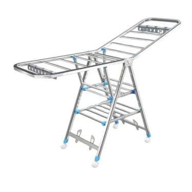 Imagem de Hhsdyl Secador de Ar Multifuncional, Varal Dobrável para Roupas, Varal de Asas em Aço Inoxidável para Interior e Exterior,Triple layer,170cm