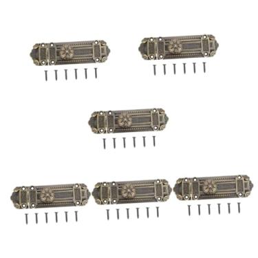 Imagem de HHHJQFAAT 6 peças de plugue para móveis vintage fechadura deslizante portão vintage parafuso de porta deslizante fivela de portão fechadura de segurança janela celeiro fechadura de móveis escritório