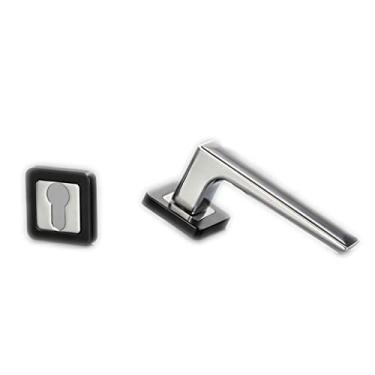 Imagem de Maçaneta de porta alavancas de porta com chave fechadura de porta interna maçaneta para quarto ou banheiro estudo passagem corredor fechadura de porta com alça (cor: preto)