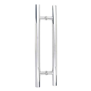 Imagem de Puxador de porta de tubo redondo de aço inoxidável grosso maçaneta de porta de vidro para casa de banho chuveiro puxador de porta deslizante (300 × 180 mm)