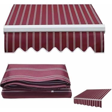 Imagem de Wzglod Tecido de substituição para toldo, tecido de substituição retrátil para toldo de pátio, cobertura retrátil para toldo de sol -