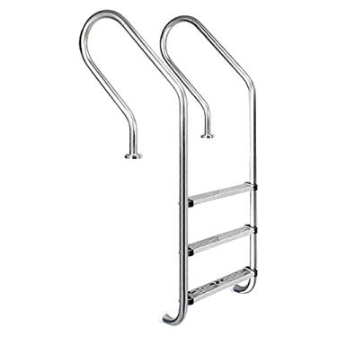 Imagem de Corrimão de piscina de aço inoxidável 304 trilho de escada de piscina 3 degraus escada de piscina para tubo de piscina de 1-1,4 m espessura de parede 1 mm / prata/3 degraus (prata 3 degraus)