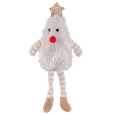 Imagem de Boneca de pelúcia de Natal de perna longa, pernas longas, decoração de Natal, estatueta de árvore de Natal de pelúcia macia | Acento sazonal iluminado para mesa de festa, mesa central, cornija de mesa