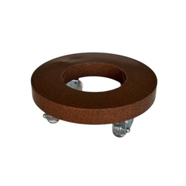 Imagem de Suporte Vaso Rodizio 25 Cm P/Vaso Rodas De Gel Antirruido (Marrom)