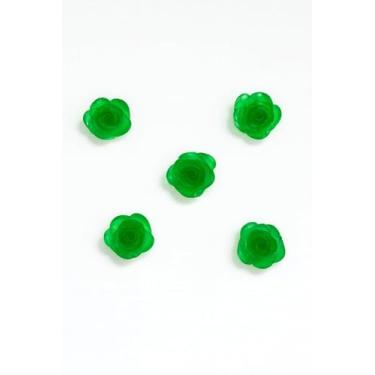 Imagem de Kit 50 Sabonetes Decorativos Rosa em Glicerina Perfumados Essência Mamãe Bebê Lembrancinhas para Aniversário, Batizado, Chá e Eventos (50, Verde Translúcido)