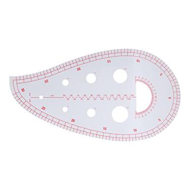 Imagem de Régua curva, designers alfaiates estudantes acessórios de costura, régua de semicírculo multifuncional para posicionamento de botão, decote de bolso, desenho, design de roupas