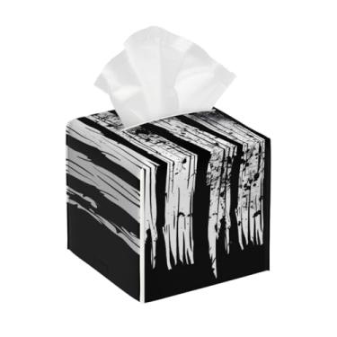 Imagem de Capa quadrada de couro para caixa de lenços de papel, à prova d'água, bandeira americana, vintage, organizador de papel facial com cinto inferior, estojo de lenços para mesa, banheiro, escritório