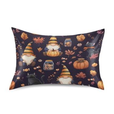 Imagem de Blueangle Cute Gnomos Candy Jars Fronha de cetim para cabelo e pele, fronha de seda, tamanho Queen (50,8 x 76,2 cm) - Capas de almofada de cetim com fecho de envelope (415)