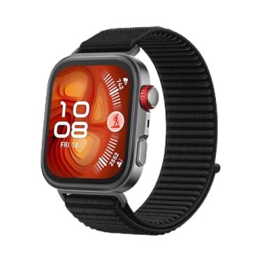 Imagem de Compatível com as pulseiras de tecido da série Huawei Fit3/Fit4/Fit4 Pro, feitas de nylon, com um sistema dinâmico de argolas, proporcionando um ajuste confortável e confortável e portabilidade leve
