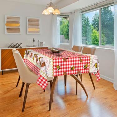 Imagem de Toalha de Mesa Plástica Térmica Impermeável para 4 6 e 8 Lugares Toalha Retangular Antiderramamento para Cozinha e Sala (CAMPESTRE,6 Lugares)