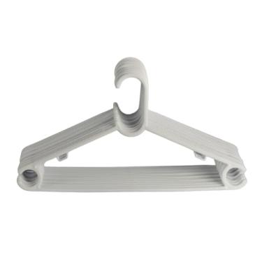 Imagem de Cabides Premium Antideslizante, 100 Unidades, Plástico Reforçado, 40 cm x 20 cm, Branco, Suporta 4 kg