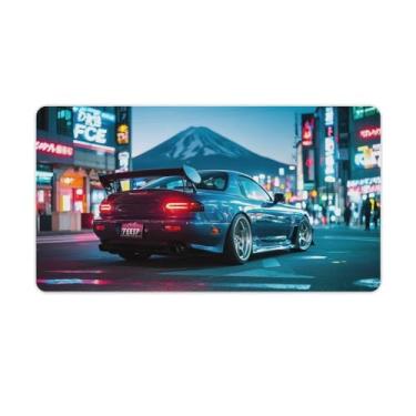 Imagem de HouLaiZhe JDM Modificado Carro RX7 Esportes Cidade Noite Fuji Gaming Mouse Pads JDM Car Desk Pads Grandes Mousepads para Teclado Desktop Tapete de Computador 40 X 75 cm