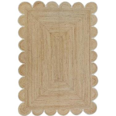 Imagem de KALVEERA Tapete de área de juta boho para decoração de casa retangular recortada vintage juta tapete branco 1,5 x 18 m