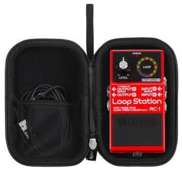 Imagem de Capa para pedais de efeito de tamanho padrão Boss, bolsa compatível com o pedal afinador cromático Boss DS-1/BOSS TU-3/CH-1/CS-3/NS-2 - Caixa de armazenamento rígida para transporte de viagem (preto)
