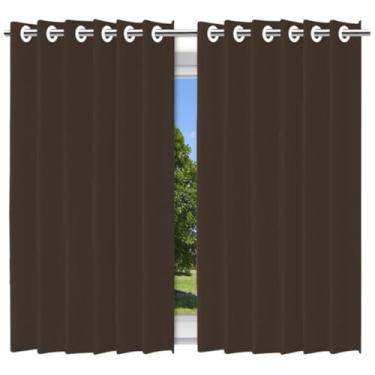 Imagem de Cortina Blackout Voil Marrom com Forro 2 em 1, Poliéster e PVC, 280cm x 160cm, Bloqueio de Luz