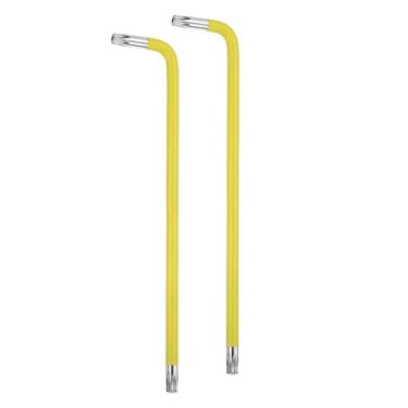 Imagem de HARFINGTON 2 chaves hexagonais Torx T27 S2 aço em forma de L braço longo estrela 6 pontos hexagonais ferramenta de reparo para reparo de automóveis em casa, faça você mesmo, prata amarela